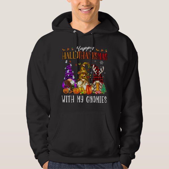 Happy Hallowthanksmas mit meinen Gnomen Funny Nied Hoodie (Vorderseite)