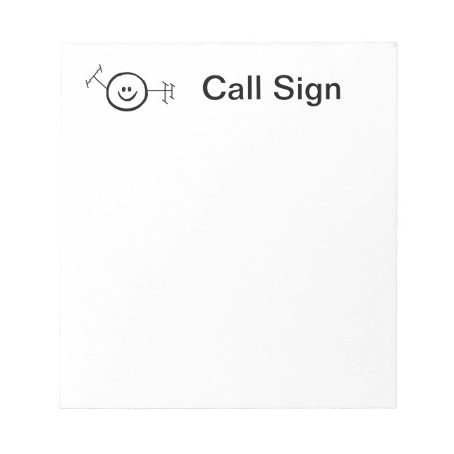 Happy Ham Ham Radio Notepad Notizblock (Vorderseite)