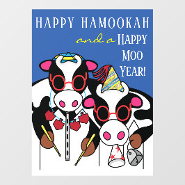 Happy HaMOOkah Happy Moo Year Cloning Fensteraufkleber