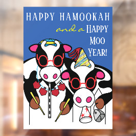 Happy HaMOOkah Happy Moo Year Cloning Fensteraufkleber