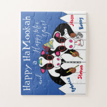 Happy HaMookah Happy Moo Year Jigsaw Puzzle