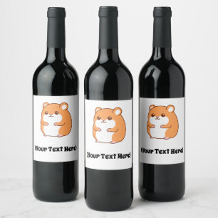 Happy Hamster Flasche Labels Weinetikett