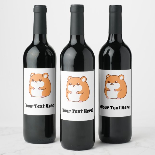 Happy Hamster Flasche Labels Weinetikett (Flaschen)