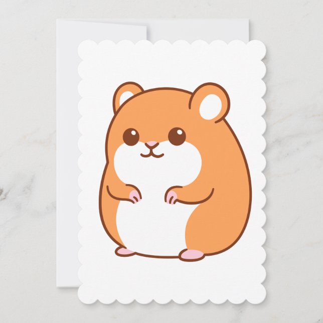 Happy Hamster Flat Greeting Card Einladung (Vorderseite)