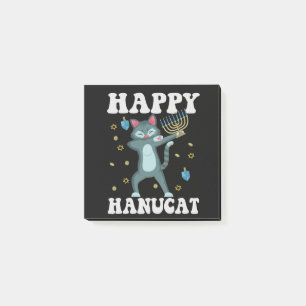 Happy Hanucat Funny Jewish Hanukkah Cat Geschenk Post-it Klebezettel
