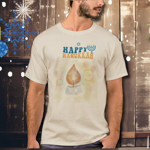 Happy Hanukah Candle Light T - Shirt