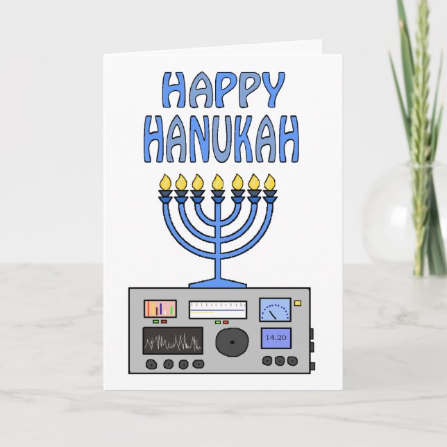 Happy Hanukah Ham Radio Grußkarte Feiertagskarte (Vorderseite)