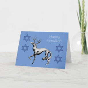 Happy Hanukka DeerZoi-Karte Feiertagskarte