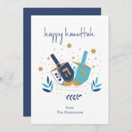 Happy Hanukka Floral Dreidel Card ( Feiertagskarte
