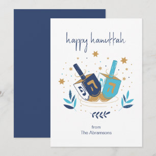 Happy Hanukka Floral Dreidel Card ( Feiertagskarte