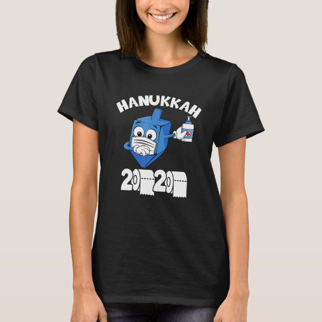 Happy Hanukkah 2020 Dreidel Dabbing Wear Face Mask T-Shirt (Vorderseite)