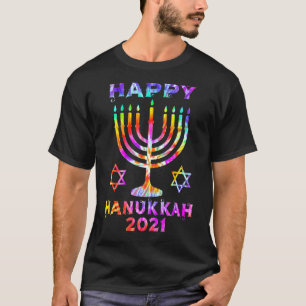 Happy Hanukkah 2021 Gefärbte Krawatte Chanukah T-S T-Shirt