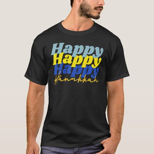 Happy Hanukkah 2022 Chanukah Dreidel Menorah T-Shirt (Vorderseite)