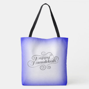 Happy Hanukkah 2-Tönige Blue White Background