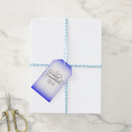 Happy Hanukkah 2-Tönige Blue White Background Geschenkanhänger