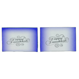 Happy Hanukkah 2-Tönige Blue White Background Kissenbezug