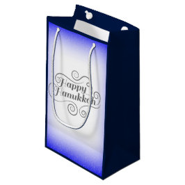 Happy Hanukkah 2-Tönige Blue White Background Kleine Geschenktüte
