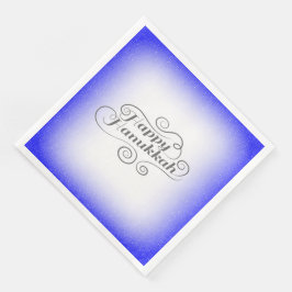 Happy Hanukkah 2-Tönige Blue White Background Serviette