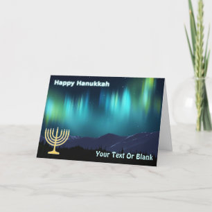 Happy Hanukkah - Aurora Borealis Feiertagskarte