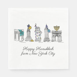 Happy Hanukkah aus New York City NYC Chanukah Serviette
