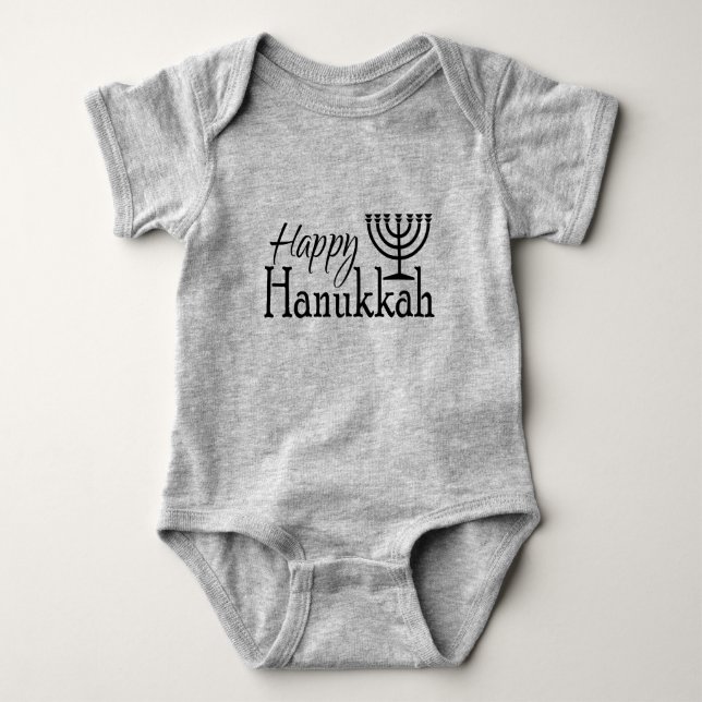 Happy Hanukkah Baby Jersey Bodysuit Strampler (Vorderseite)