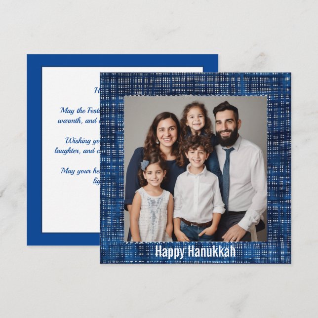 🕎 Happy Hanukkah, benutzerdefinierter Text Feiertagskarte (Vorne/Hinten)