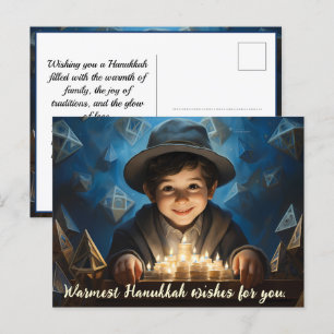 🕎 Happy Hanukkah, benutzerdefinierter Text Feiertagspostkarte