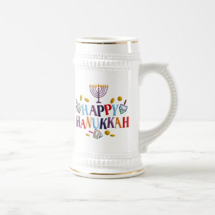 Happy Hanukkah Bierglas