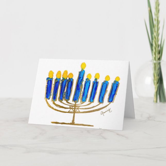 Happy Hanukkah Blank Card Dankeskarte (Vorderseite)