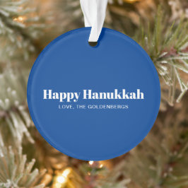 Happy Hanukkah Blau moderne gestreifte Muster nach Ornament