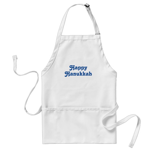 "Happy Hanukkah" blaue weiße Feier Schürze (Vorne)