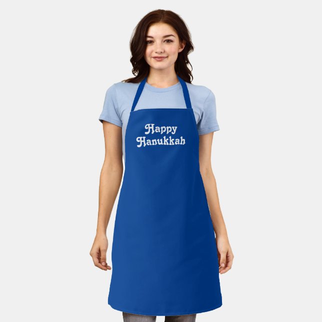 "Happy Hanukkah" blaue weiße Feier Schürze (Getragen)