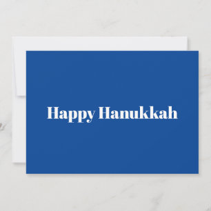 Happy Hanukkah blaue weiße Typografie minimalistis Feiertagskarte