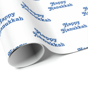 Happy Hanukkah blauen weißen jüdischen Weihnacht Geschenkpapier