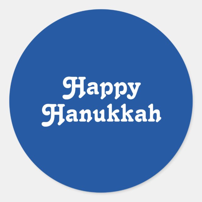 "Happy Hanukkah", blauer weißer Feiertag Runder Aufkleber (Vorderseite)