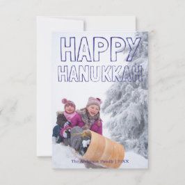 Happy Hanukkah Blue Block - 3x5 Hanukkah Card Einladung