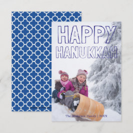 Happy Hanukkah Blue Block - 3x5 Hanukkah Card Einladung