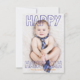 Happy Hanukkah Blue Block - 3x5 Hanukkah Card Einladung