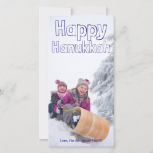 Happy Hanukkah Blue Block - Fotocard Feiertagskarte