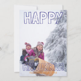 Happy Hanukkah Blue Block - Hanukkah Card Feiertagskarte
