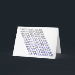 Happy Hanukkah Blue Silver Gray Card Feiertagskarte<br><div class="desc">Zeigen Sie Ihren Lieben,  die Ihnen wichtig sind,  indem Sie ihnen diese Happy Hanukkah Card schicken. Die Worte Happy Hanukkah von blau bis grau machen dieses Design einzigartig!</div>