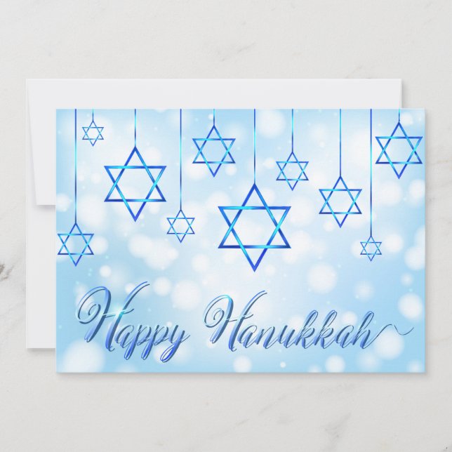 Happy Hanukkah Blue Star von David (Vorderseite)