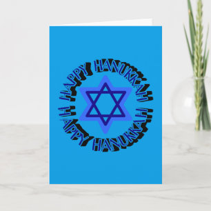Happy Hanukkah Blue Star von David Greeting Feiertagskarte