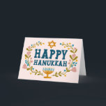 HAPPY HANUKKAH Blumenkranz Jüdisch individuell anp Karte<br><div class="desc">Handgezeichneter Text und Florale von mir für Sie. Fügen Sie Ihren eigenen Text in die Innenseite der Karte oder ändern Sie die Hintergrundfarben. Für weitere Designs und Farben Karo mein Shop! Oder lass mir Bescheid,  wenn du etwas Angewohntes willst. Frag,  wenn du nicht findest,  was du brauchst! :</div>