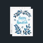 Happy Hanukkah Botanical Watercolor Feiertagspostkarte<br><div class="desc">Süß zeichn, jemanden glücklich hanukkah zu wünschen! Klicken Sie auf "Personalisieren", um Ihren eigenen Text auf der Rückseite hinzuzufügen. Auch als Grußkarte oder digitaler Download verfügbar, um sofort per E-Mail oder SMS zu senden. Karo meinen Shop für mehr oder lass mir wissen, wenn Sie etwas Angewohntes wollen! Ich kann benutzerdefinierte...</div>
