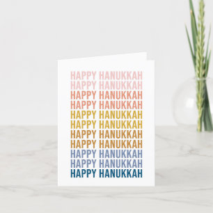 Happy Hanukkah Bunte Word Art Design Feiertagskarte