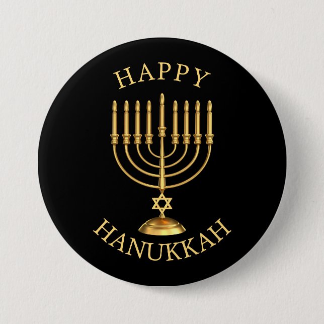 Happy Hanukkah Button (Vorderseite)