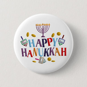 Happy Hanukkah Button