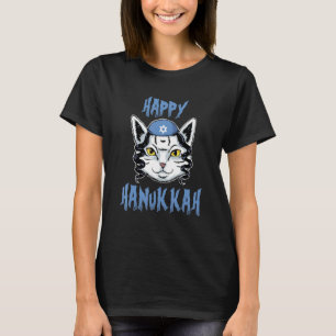 Happy Hanukkah Cat Oy Vey Hanukcat Menorah T-Shirt