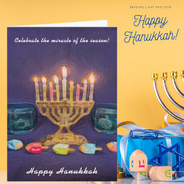 Happy Hanukkah Celebrate Miracle Card Feiertagskarte